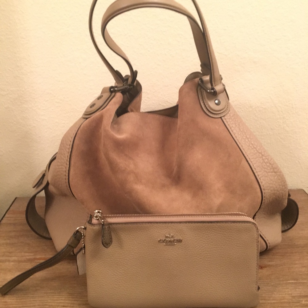 Coach suede purse and wallet